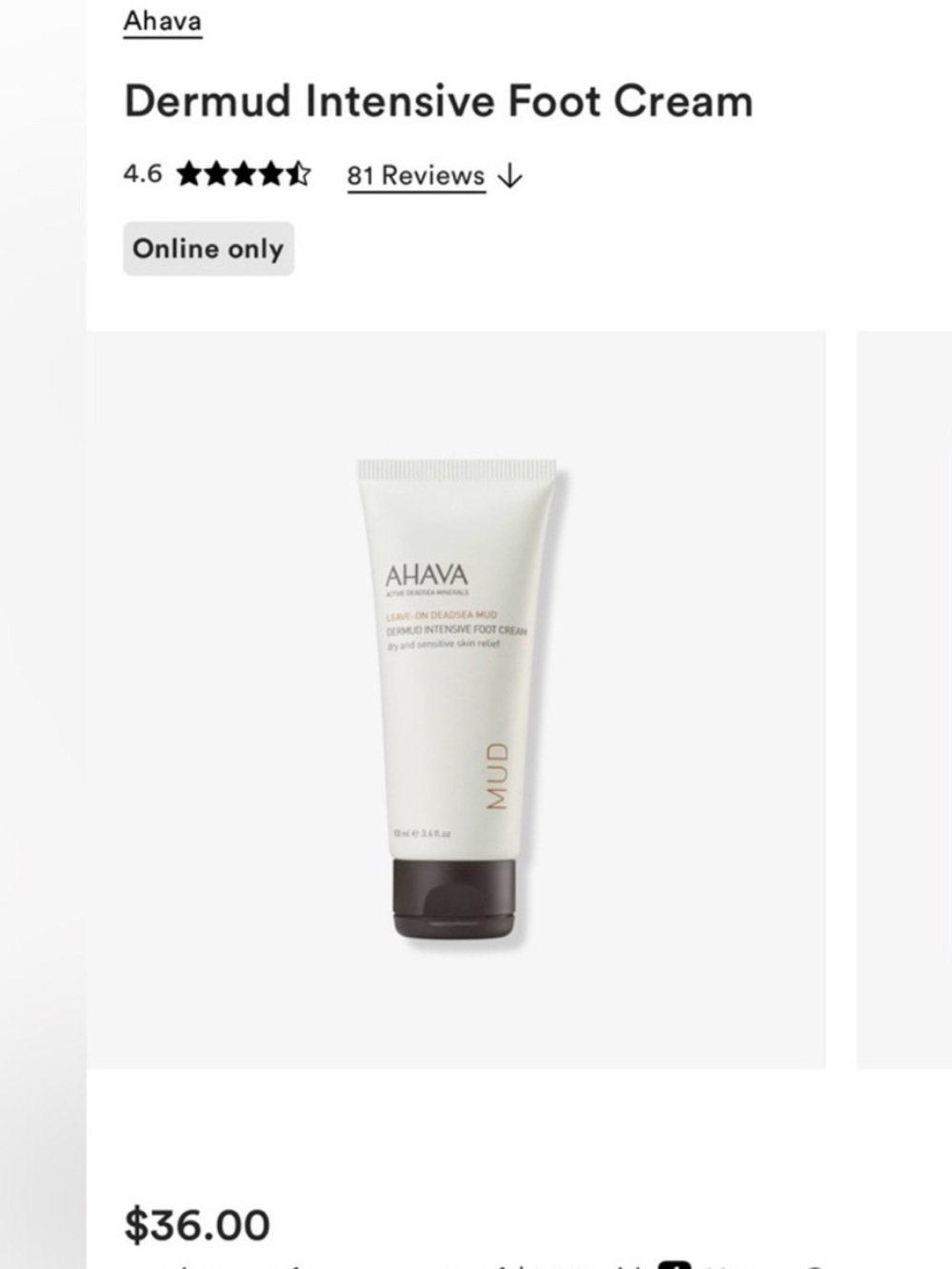 AHAVA Dermud Intensive Foot Cream